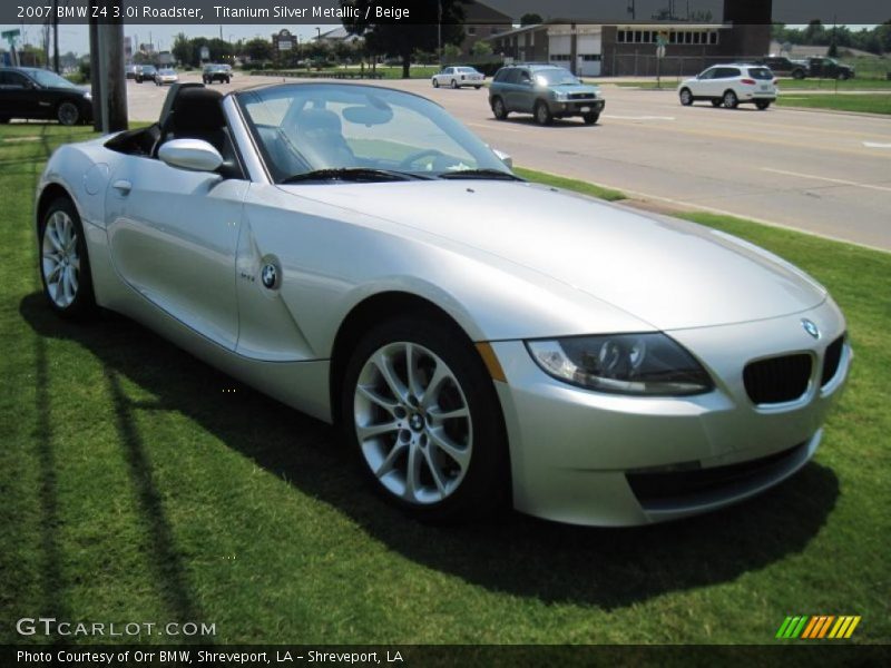 Titanium Silver Metallic / Beige 2007 BMW Z4 3.0i Roadster