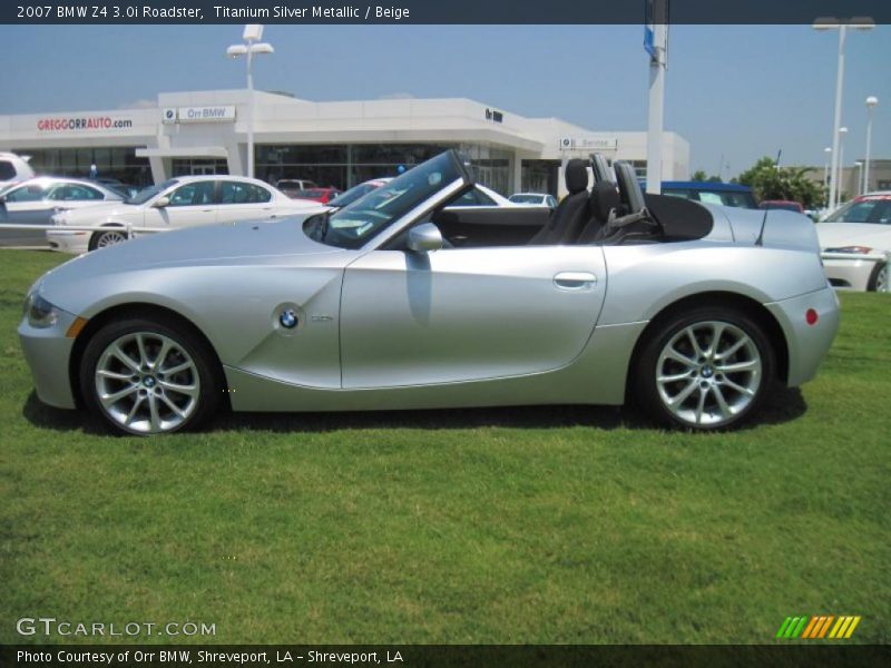 Titanium Silver Metallic / Beige 2007 BMW Z4 3.0i Roadster