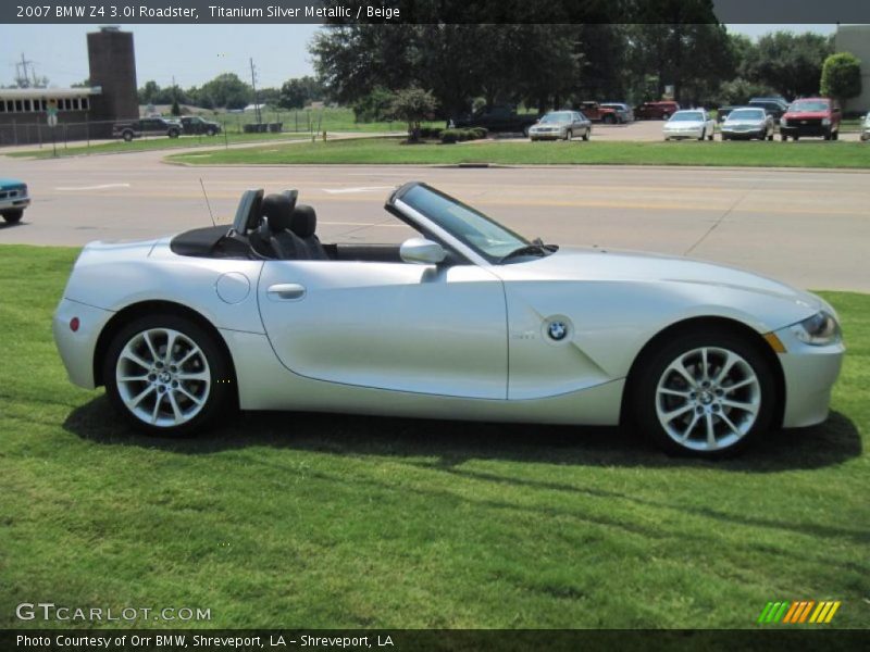 Titanium Silver Metallic / Beige 2007 BMW Z4 3.0i Roadster