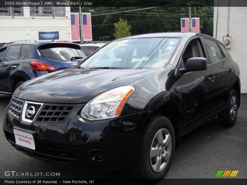 Wicked Black / Gray 2009 Nissan Rogue S AWD