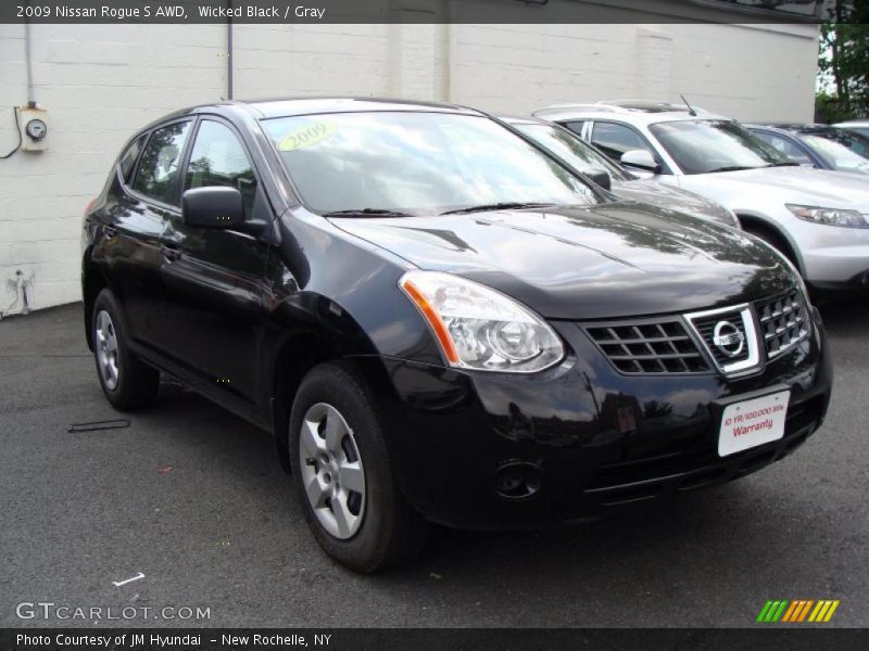 Wicked Black / Gray 2009 Nissan Rogue S AWD