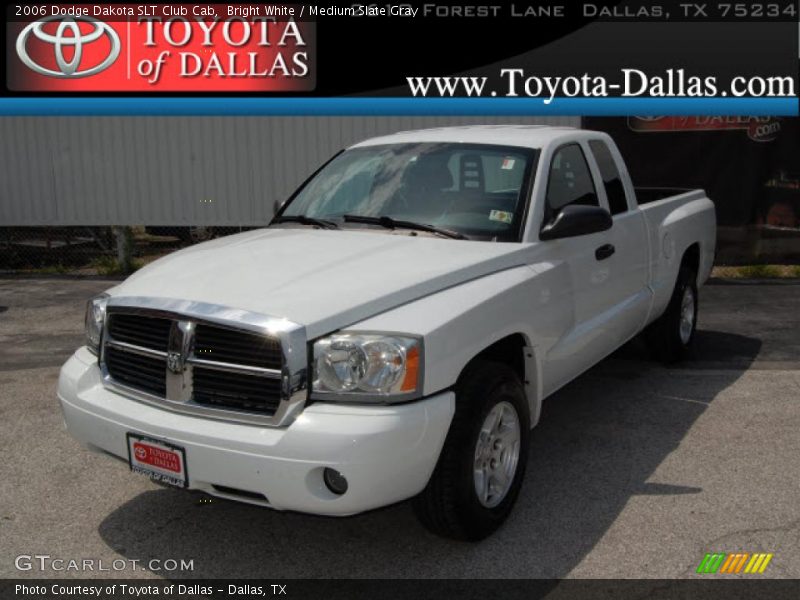 Bright White / Medium Slate Gray 2006 Dodge Dakota SLT Club Cab