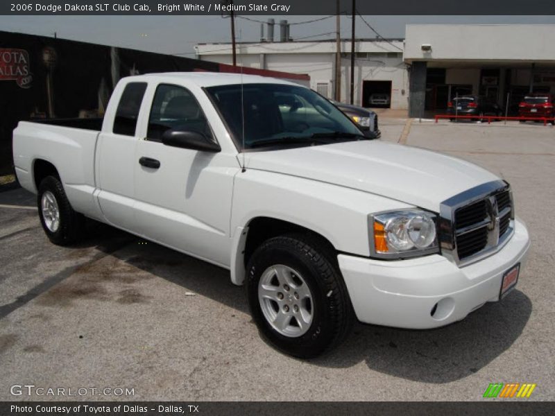 Bright White / Medium Slate Gray 2006 Dodge Dakota SLT Club Cab