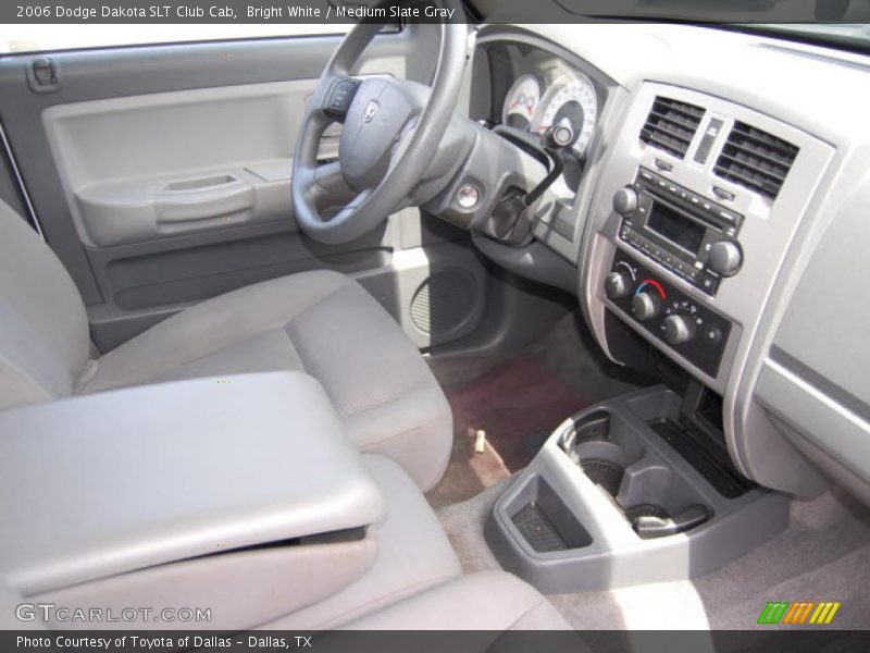 Bright White / Medium Slate Gray 2006 Dodge Dakota SLT Club Cab