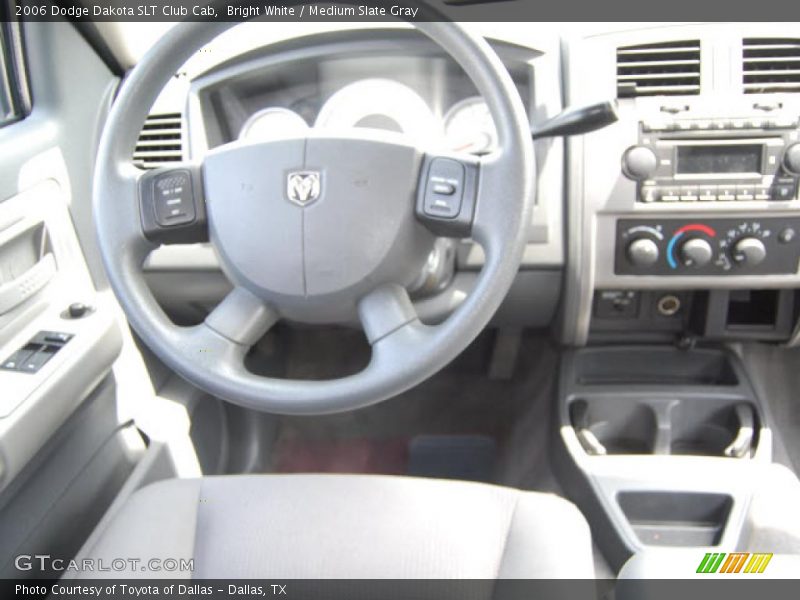 Bright White / Medium Slate Gray 2006 Dodge Dakota SLT Club Cab