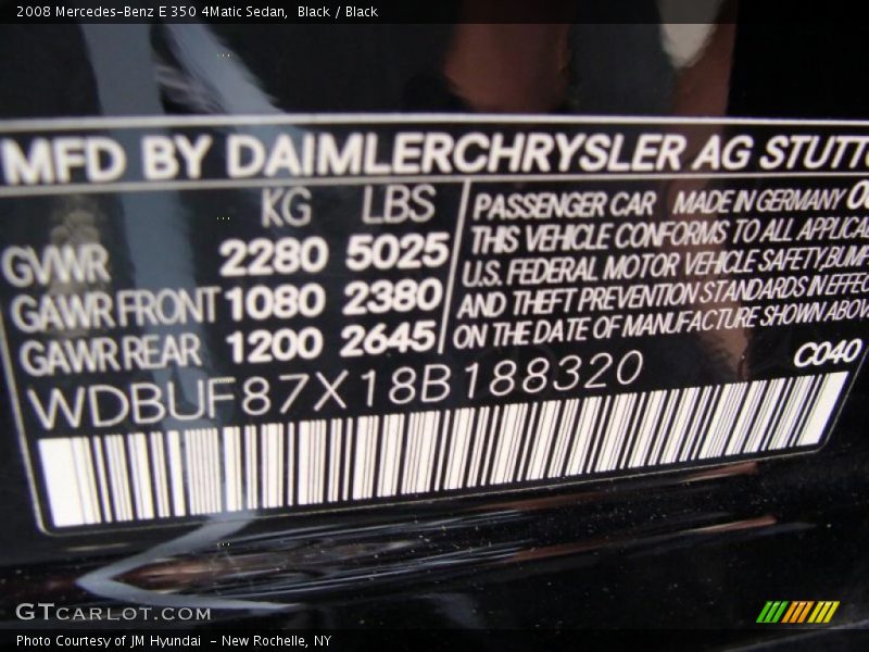 Black / Black 2008 Mercedes-Benz E 350 4Matic Sedan