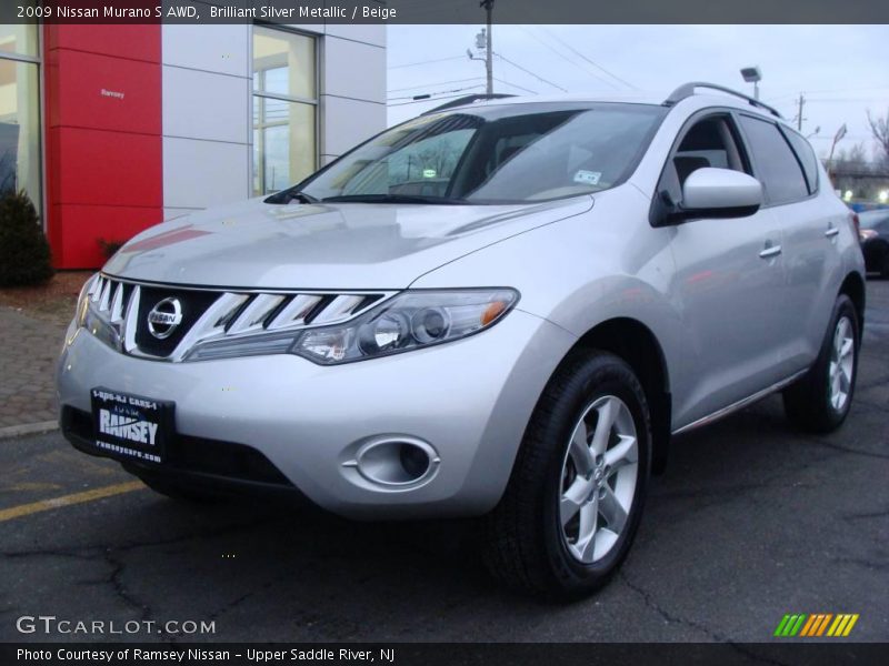 Brilliant Silver Metallic / Beige 2009 Nissan Murano S AWD