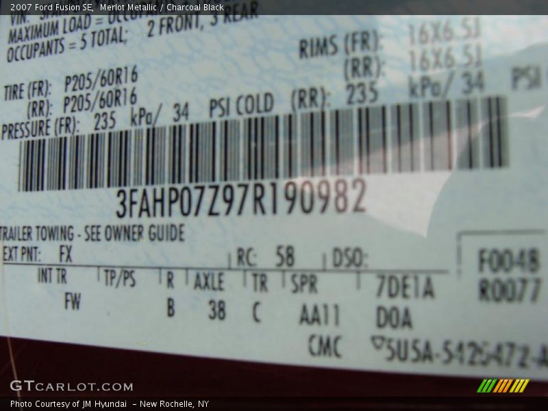 Merlot Metallic / Charcoal Black 2007 Ford Fusion SE