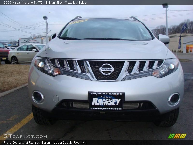 Brilliant Silver Metallic / Beige 2009 Nissan Murano S AWD