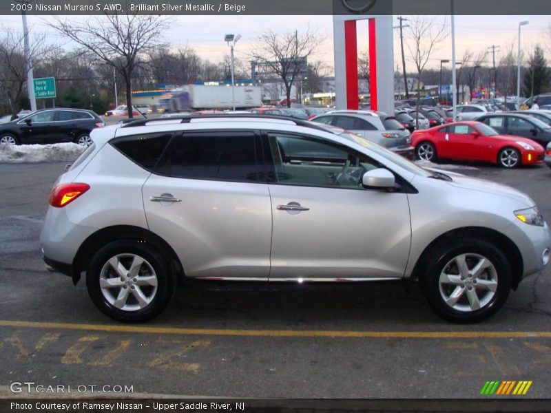 Brilliant Silver Metallic / Beige 2009 Nissan Murano S AWD