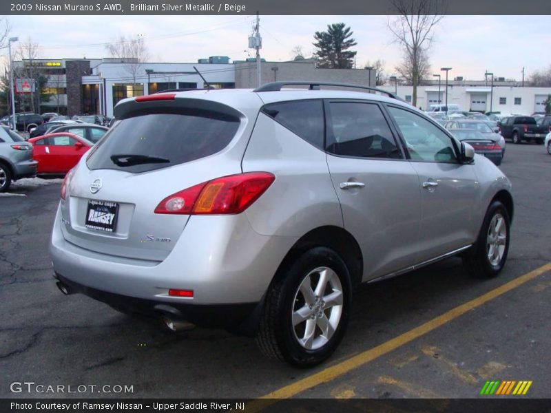 Brilliant Silver Metallic / Beige 2009 Nissan Murano S AWD