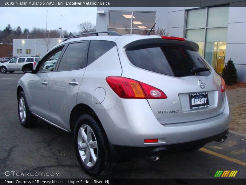 Brilliant Silver Metallic / Beige 2009 Nissan Murano S AWD