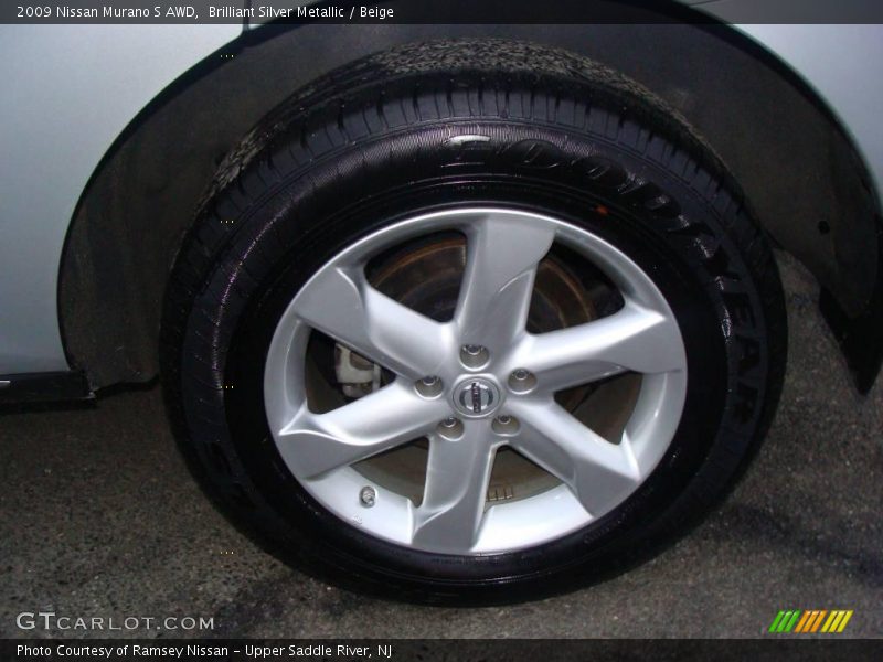 Brilliant Silver Metallic / Beige 2009 Nissan Murano S AWD