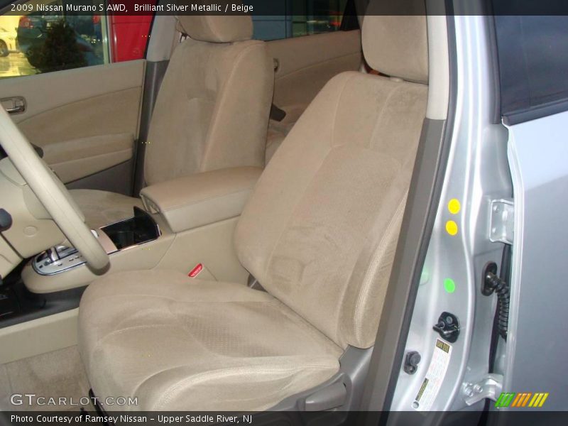 Brilliant Silver Metallic / Beige 2009 Nissan Murano S AWD