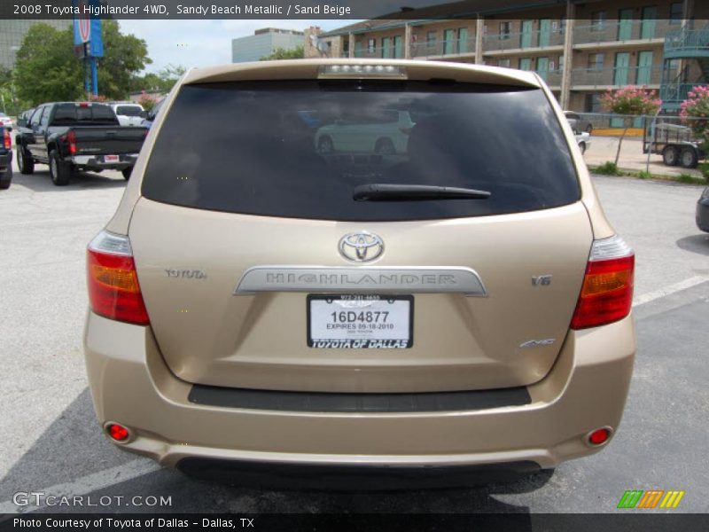 Sandy Beach Metallic / Sand Beige 2008 Toyota Highlander 4WD