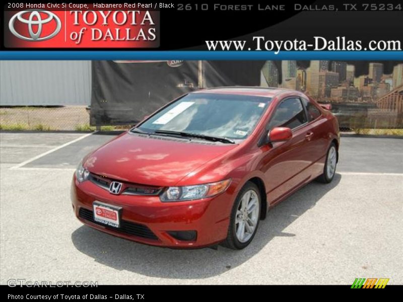 Habanero Red Pearl / Black 2008 Honda Civic Si Coupe