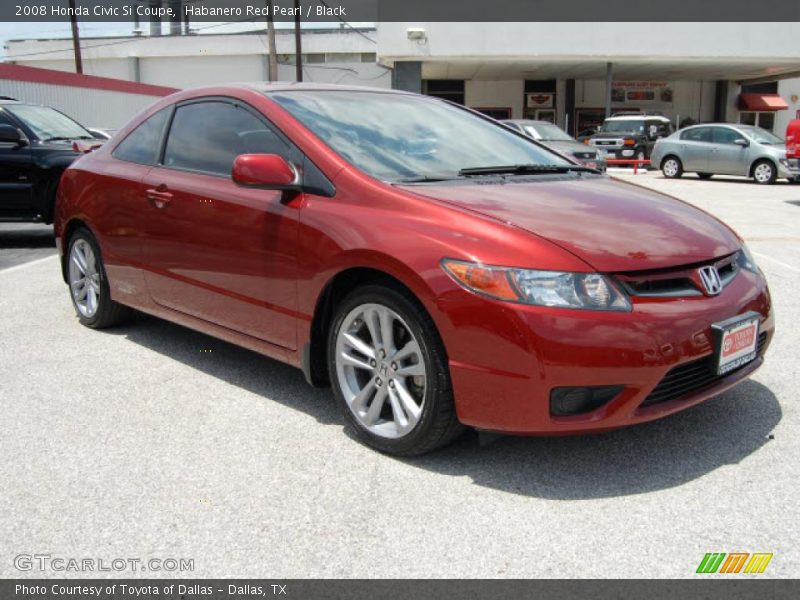 Habanero Red Pearl / Black 2008 Honda Civic Si Coupe