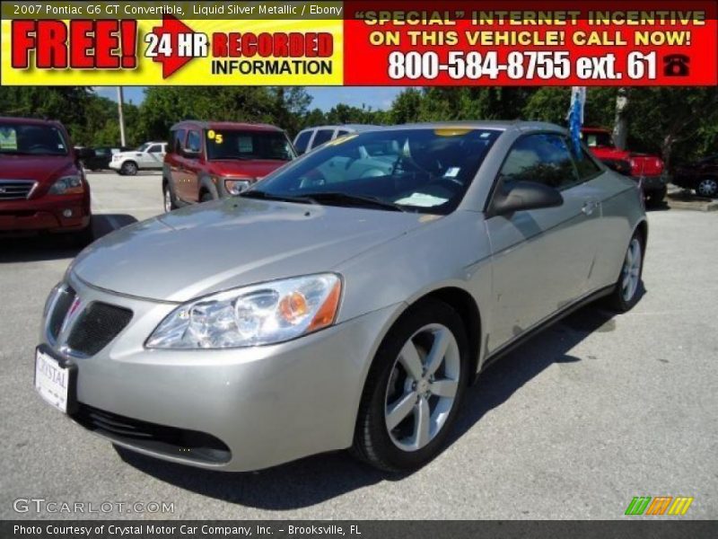 Liquid Silver Metallic / Ebony 2007 Pontiac G6 GT Convertible