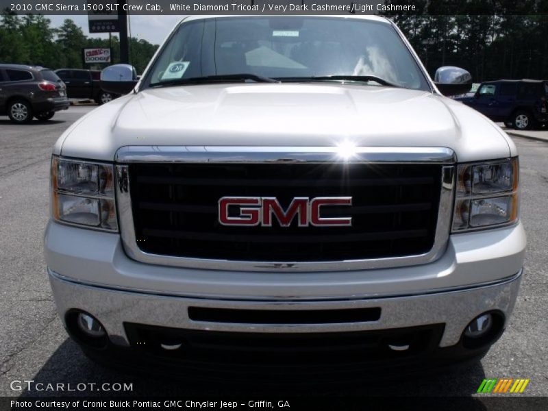 White Diamond Tricoat / Very Dark Cashmere/Light Cashmere 2010 GMC Sierra 1500 SLT Crew Cab