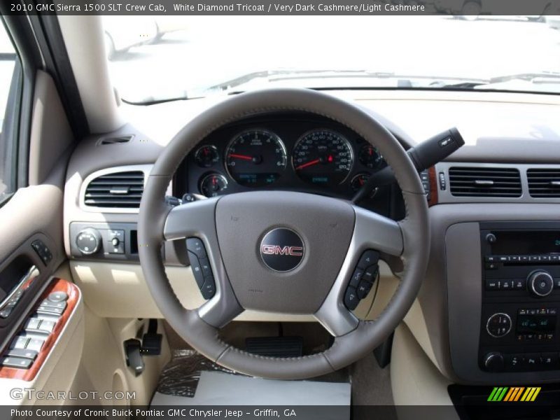 White Diamond Tricoat / Very Dark Cashmere/Light Cashmere 2010 GMC Sierra 1500 SLT Crew Cab