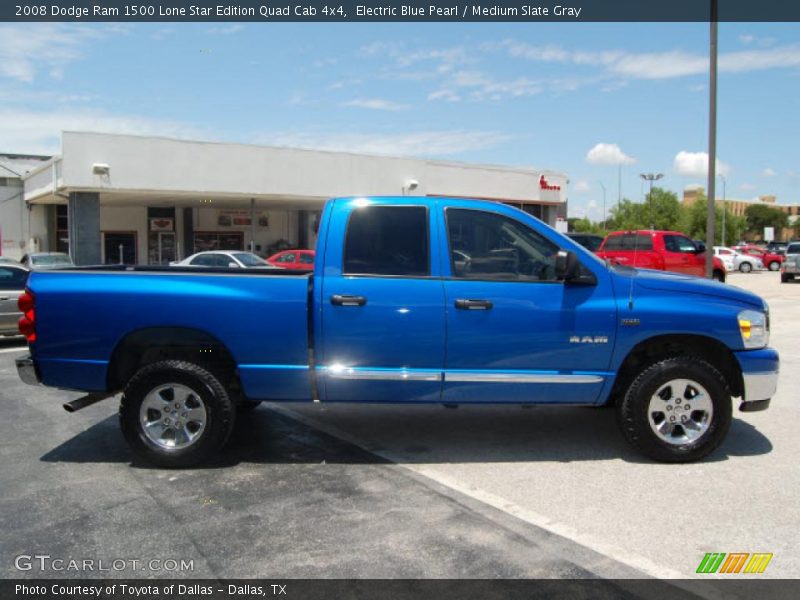 Electric Blue Pearl / Medium Slate Gray 2008 Dodge Ram 1500 Lone Star Edition Quad Cab 4x4