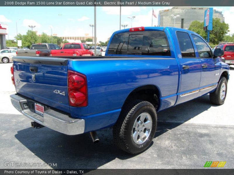 Electric Blue Pearl / Medium Slate Gray 2008 Dodge Ram 1500 Lone Star Edition Quad Cab 4x4