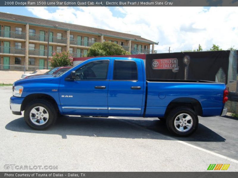 Electric Blue Pearl / Medium Slate Gray 2008 Dodge Ram 1500 Lone Star Edition Quad Cab 4x4