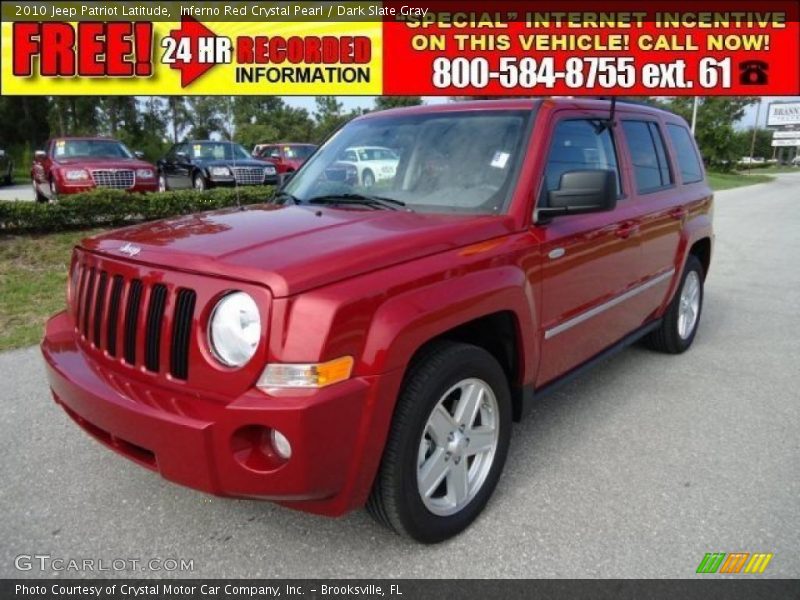 Inferno Red Crystal Pearl / Dark Slate Gray 2010 Jeep Patriot Latitude