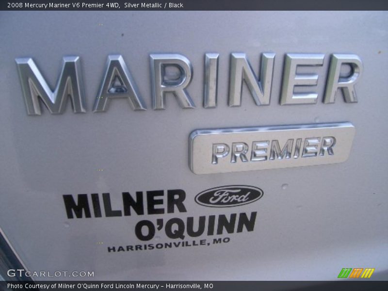 Silver Metallic / Black 2008 Mercury Mariner V6 Premier 4WD