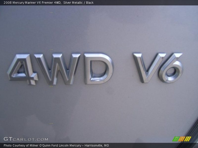 Silver Metallic / Black 2008 Mercury Mariner V6 Premier 4WD