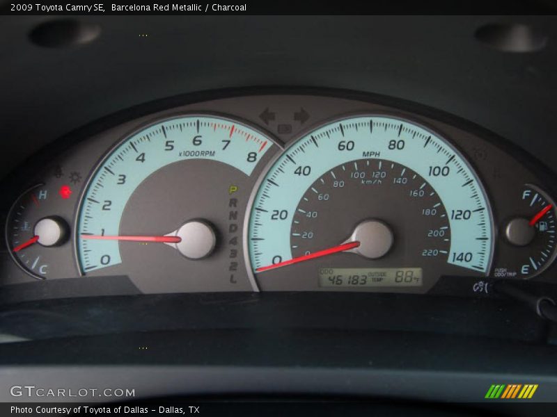 Barcelona Red Metallic / Charcoal 2009 Toyota Camry SE