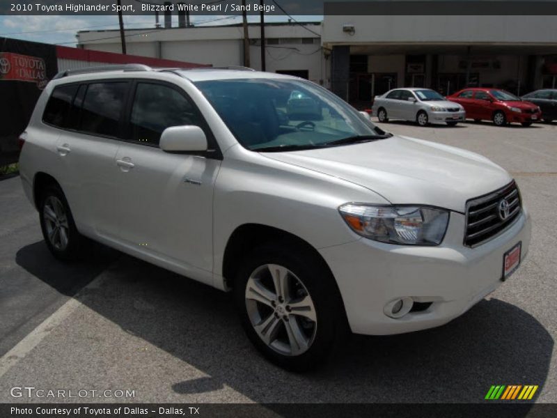 Blizzard White Pearl / Sand Beige 2010 Toyota Highlander Sport