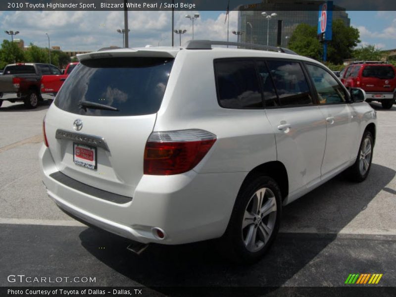 Blizzard White Pearl / Sand Beige 2010 Toyota Highlander Sport