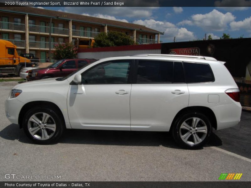 Blizzard White Pearl / Sand Beige 2010 Toyota Highlander Sport