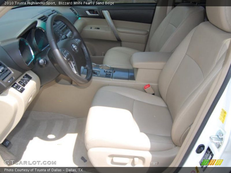 Blizzard White Pearl / Sand Beige 2010 Toyota Highlander Sport