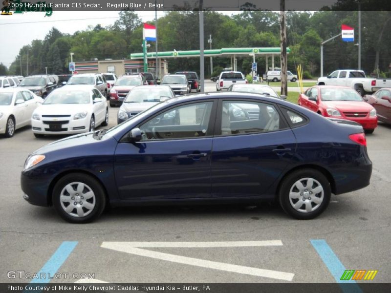 Regatta Blue / Beige 2009 Hyundai Elantra GLS Sedan