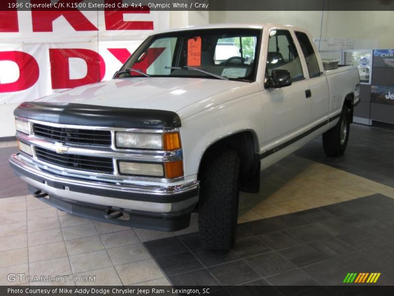 Olympic White / Gray 1996 Chevrolet C/K K1500 Extended Cab 4x4