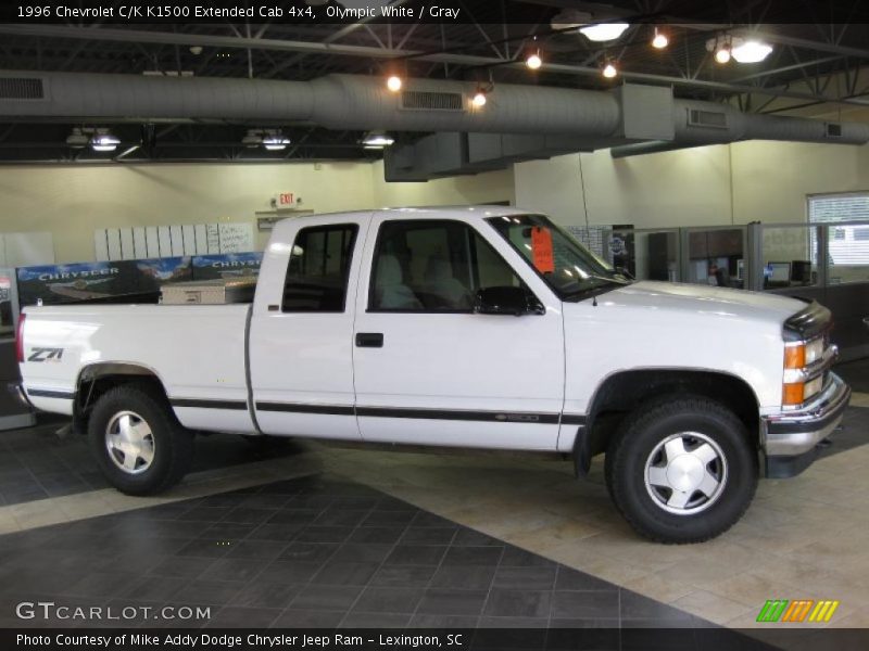 Olympic White / Gray 1996 Chevrolet C/K K1500 Extended Cab 4x4