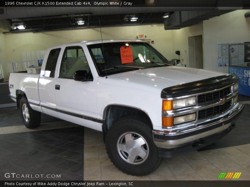 Olympic White / Gray 1996 Chevrolet C/K K1500 Extended Cab 4x4