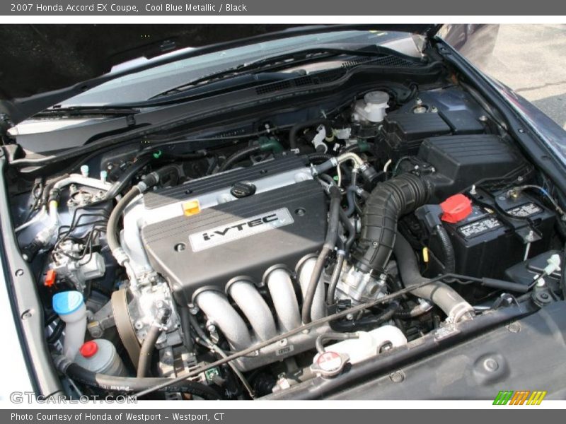 Cool Blue Metallic / Black 2007 Honda Accord EX Coupe