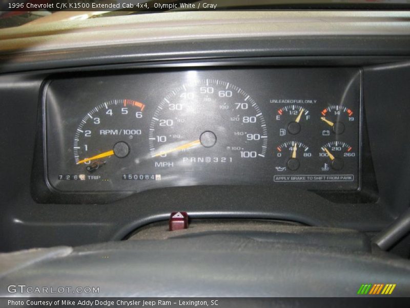 Olympic White / Gray 1996 Chevrolet C/K K1500 Extended Cab 4x4