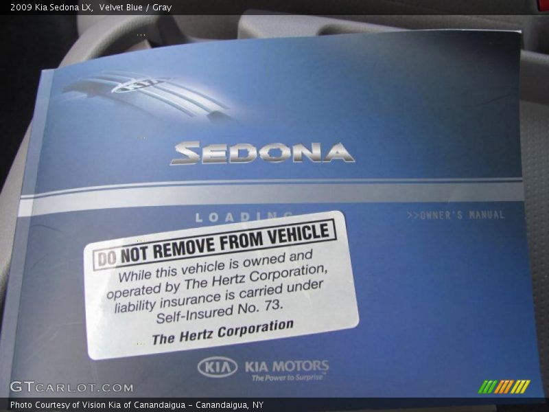 Velvet Blue / Gray 2009 Kia Sedona LX