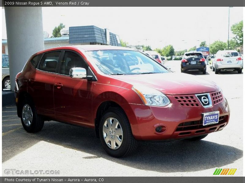 Venom Red / Gray 2009 Nissan Rogue S AWD