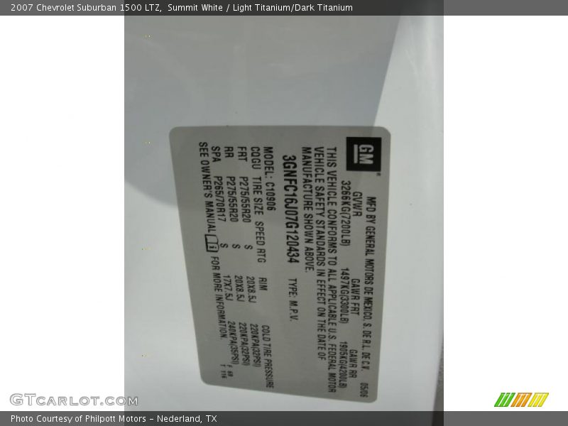 Summit White / Light Titanium/Dark Titanium 2007 Chevrolet Suburban 1500 LTZ