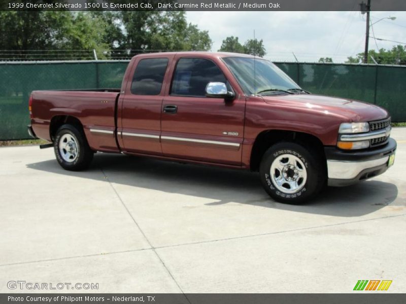 Dark Carmine Red Metallic / Medium Oak 1999 Chevrolet Silverado 1500 LS Extended Cab