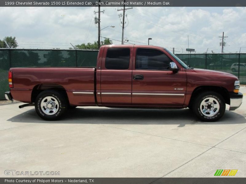 Dark Carmine Red Metallic / Medium Oak 1999 Chevrolet Silverado 1500 LS Extended Cab