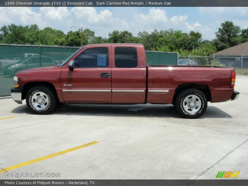Dark Carmine Red Metallic / Medium Oak 1999 Chevrolet Silverado 1500 LS Extended Cab