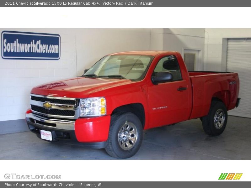 Victory Red / Dark Titanium 2011 Chevrolet Silverado 1500 LS Regular Cab 4x4