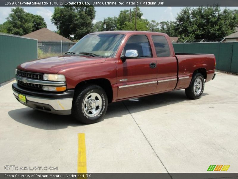 Dark Carmine Red Metallic / Medium Oak 1999 Chevrolet Silverado 1500 LS Extended Cab