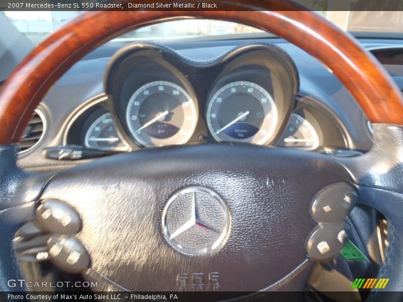 Diamond Silver Metallic / Black 2007 Mercedes-Benz SL 550 Roadster
